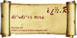 Óvári Rita névjegykártya